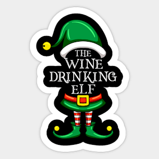 The Wine Drinking Elf Matching Family Christmas Pajama Sticker